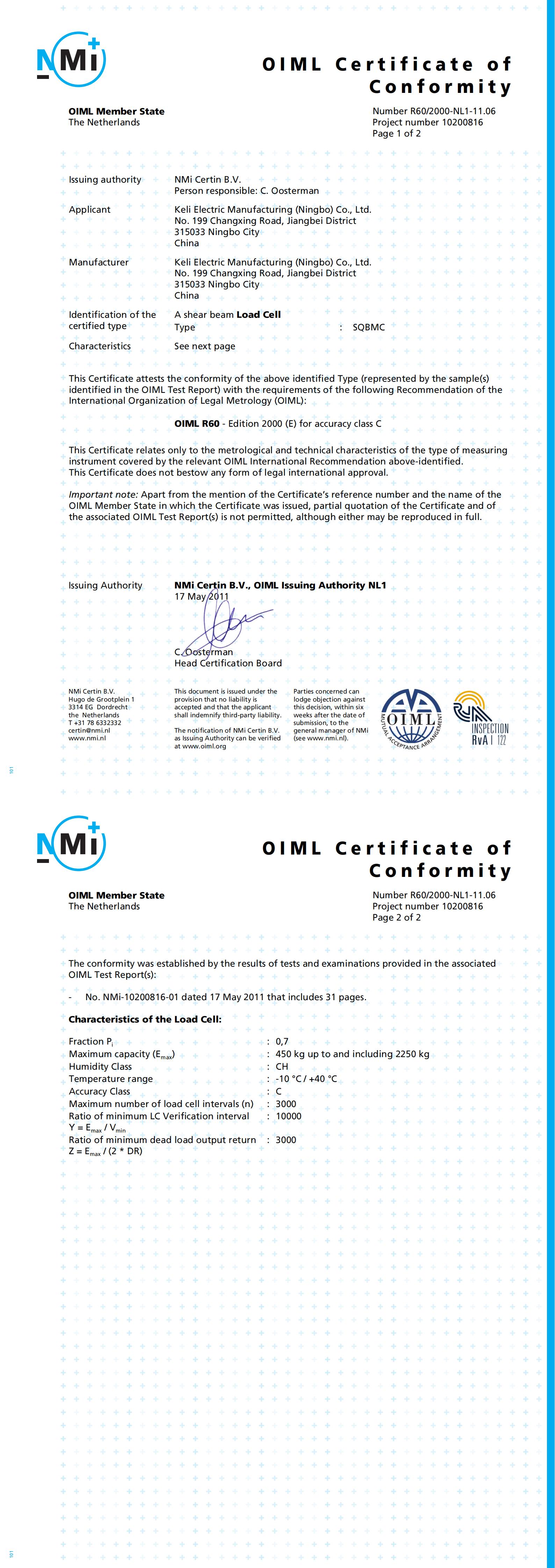 OIML-SQBMC